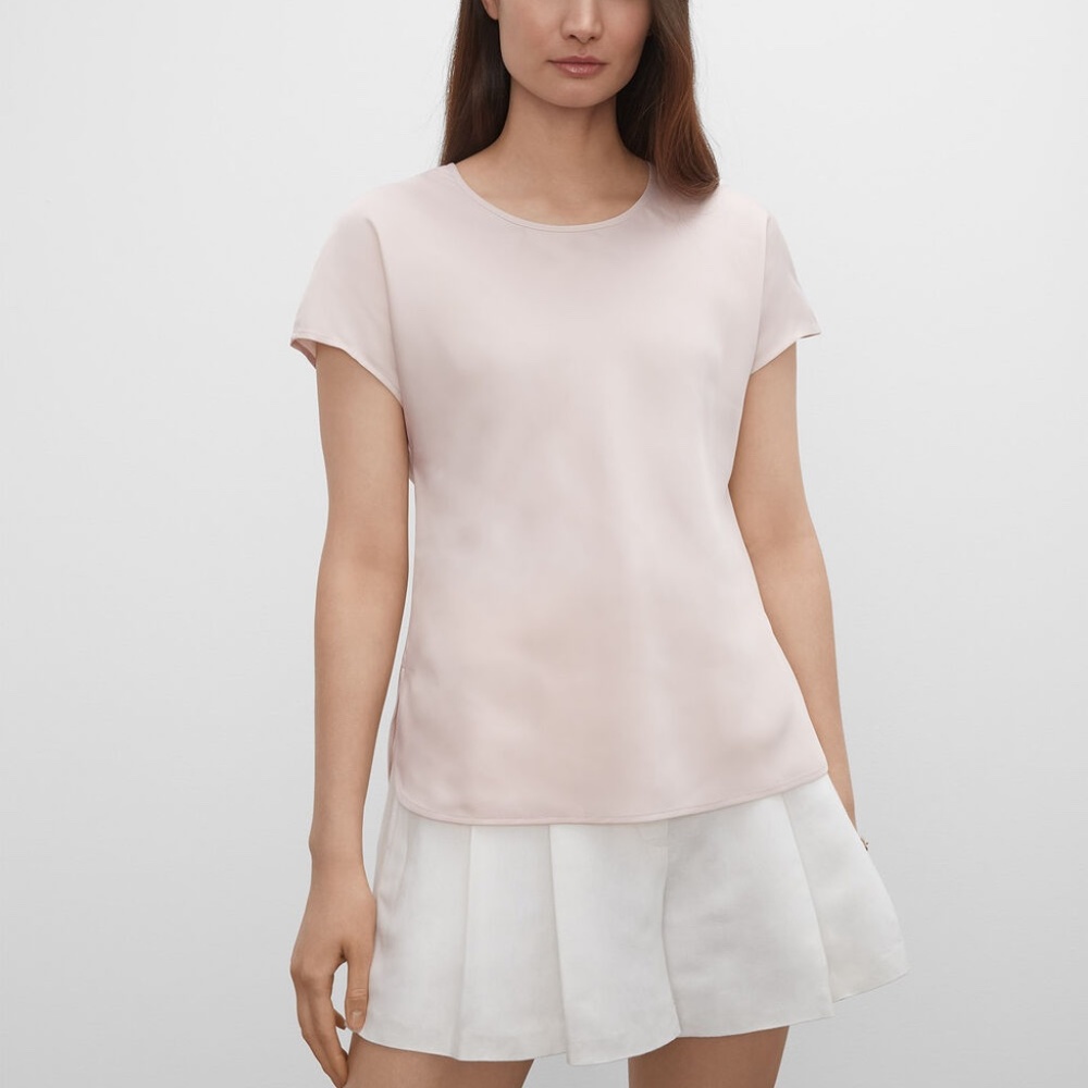 Satin Tee - New With Tags - NEVER WORN - Pink
